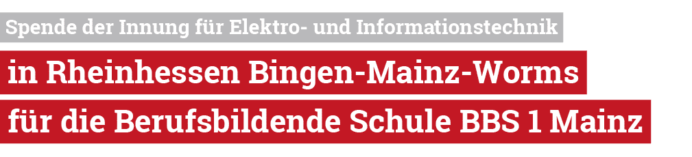  Spende der Innung f r Elektro und Informationstechnik in Rheinhessen Bingen Mainz Worms f r die Berufsbildende Schul...
