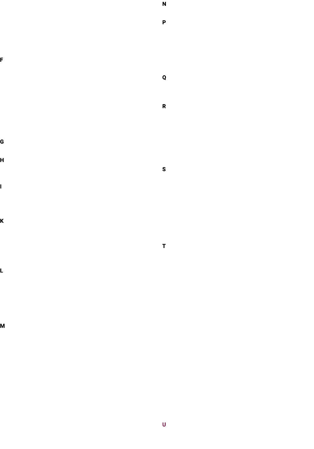    F    G  H   I     K     L      M N  P   Q   R   S    T         U   