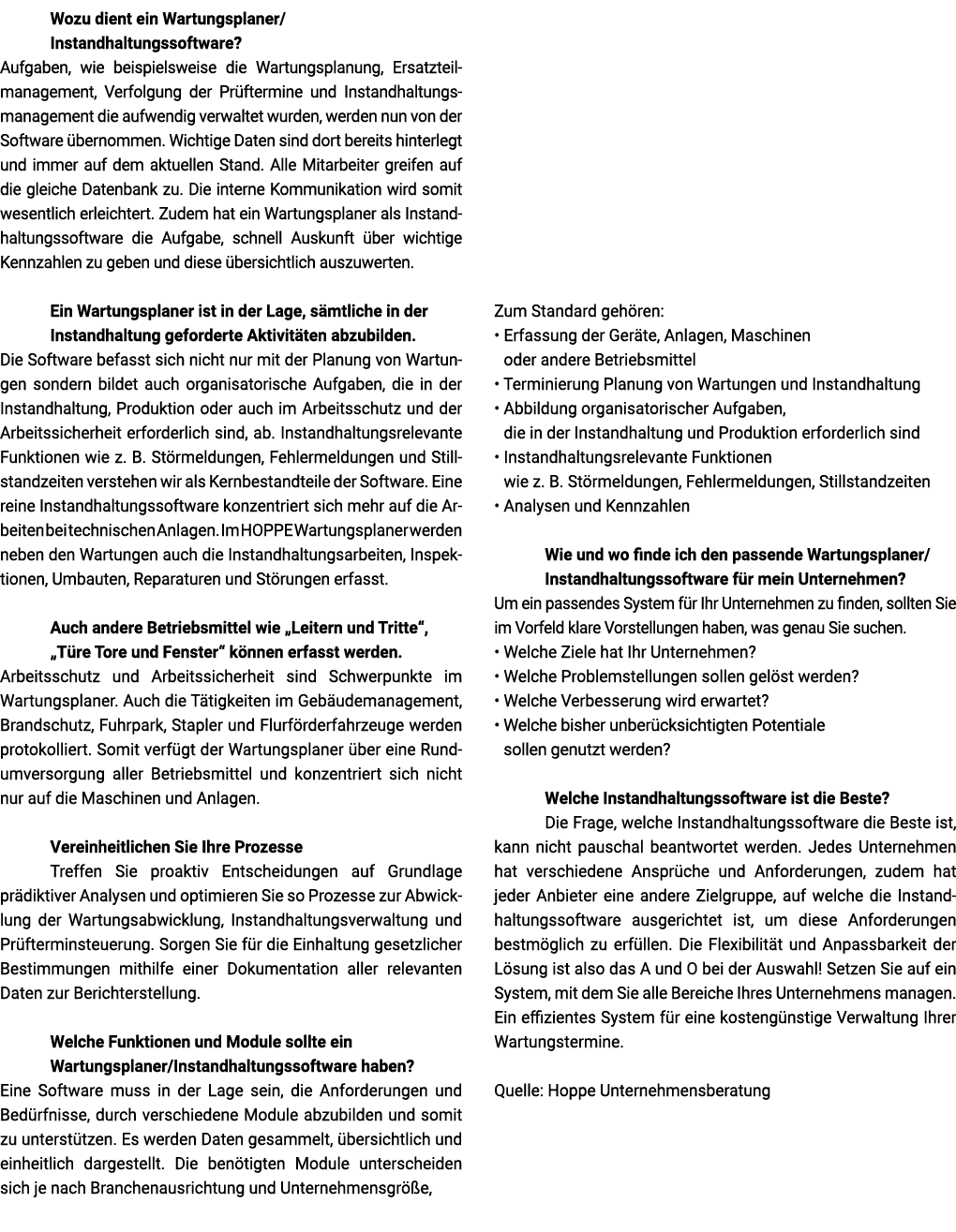 Wozu dient ein Wartungsplaner  Instandhaltungssoftware  Aufgaben, wie beispielsweise die Wartungsplanung, Ersatzteil-   