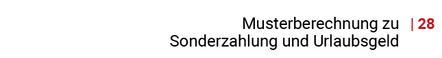 Musterberechnung zu Sonderzahlung und Urlaubsgeld ,  28